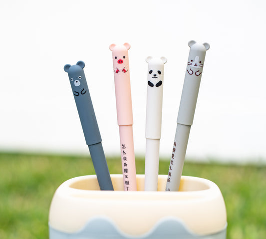 Kawaii erasable pens  cute animals set of 4